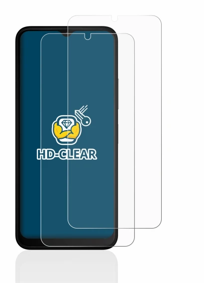 Image of the device Nokia C32 with a wide variety of screen protectors.