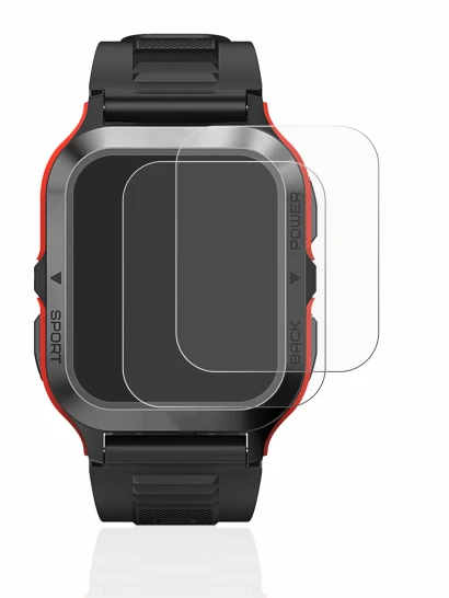 Image of the device Kospet Tank M2 with a wide variety of screen protectors.