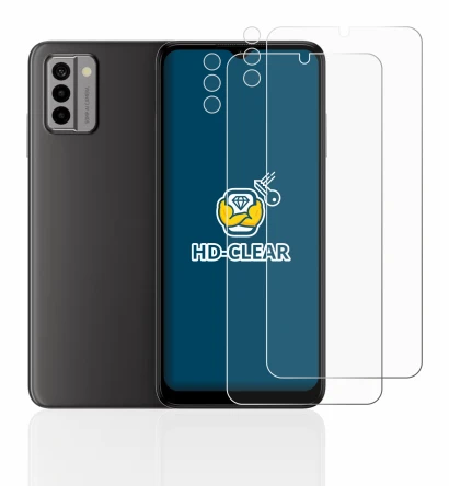 Image of the device Nokia G22 (Front+Camera) with a wide variety of screen protectors.