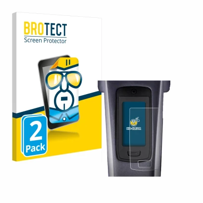 Front side of a product packaging with the brand logo BROTECT. Next to it is the device TQ HPR50 E-Bike System shown with the