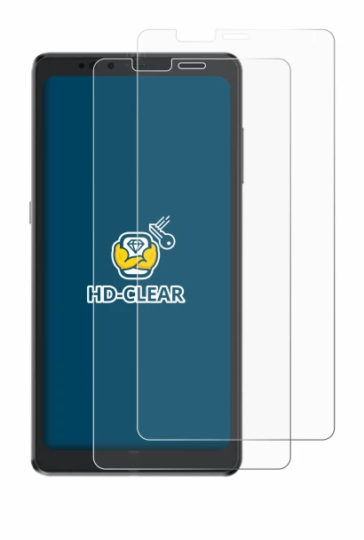 Image of the device Hisense A9 with a wide variety of screen protectors.