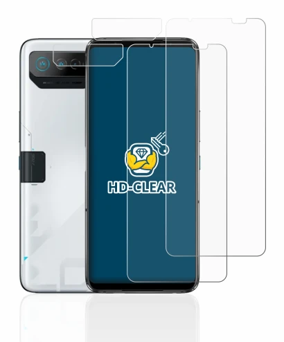 Image of the device ASUS ROG Phone 7 (Front+Camera) with a wide variety of screen protectors.