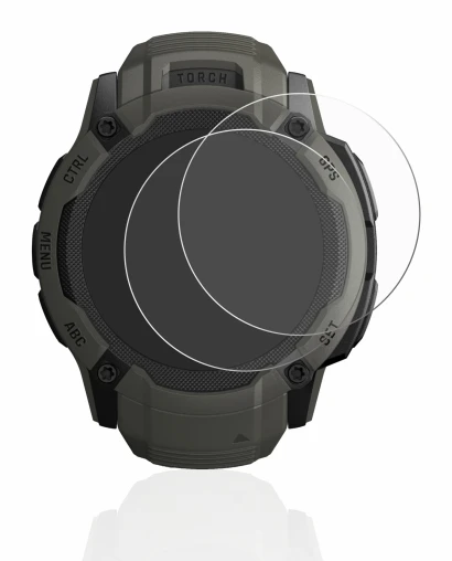 Image of the device Garmin Instinct 2X Solar with a wide variety of screen protectors.