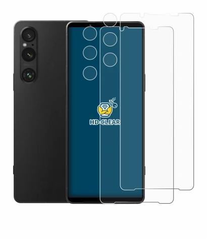 Image of the device Sony Xperia 1 V (Front+Camera) with a wide variety of screen protectors.