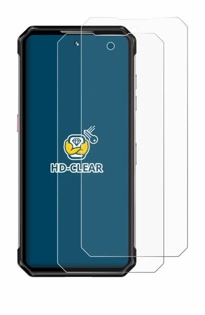 Image of the device Oukitel WP21 with a wide variety of screen protectors.
