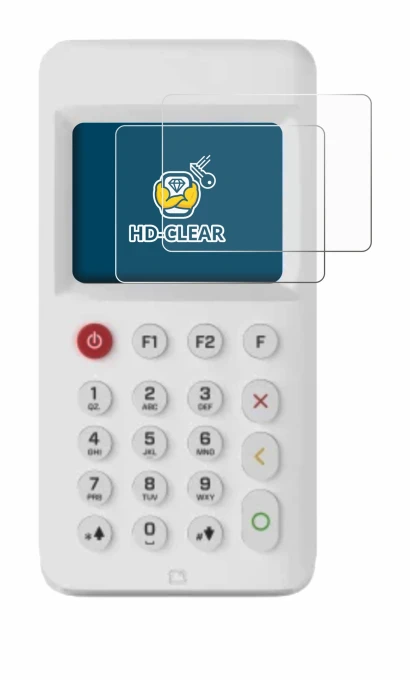 Image of the device myPOS Go 2 with a wide variety of screen protectors.