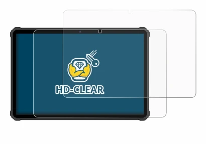 Image of the device Oukitel RT5 with a wide variety of screen protectors.