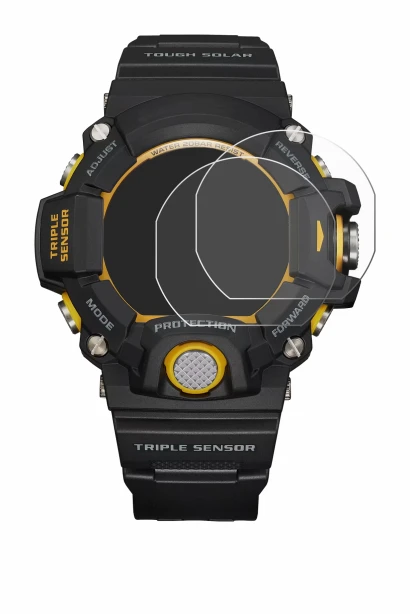 Image of the device Casio G-Shock GW-9400Y-1 with a wide variety of screen protectors.