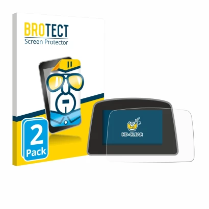 Front side of a product packaging with the brand logo BROTECT. Next to it is the device PowaKaddy C2i shown with the correspon