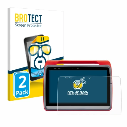 Front side of a product packaging with the brand logo BROTECT. Next to it is the device medDV NIDApad shown with the correspon