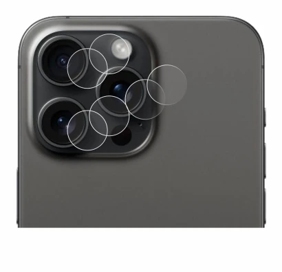 Image of the device Apple iPhone 15 Pro Max (ONLY Camera Lens) with a wide variety of screen protectors.