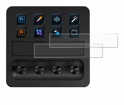 Image of the device Elgato Stream Deck + with a wide variety of screen protectors.
