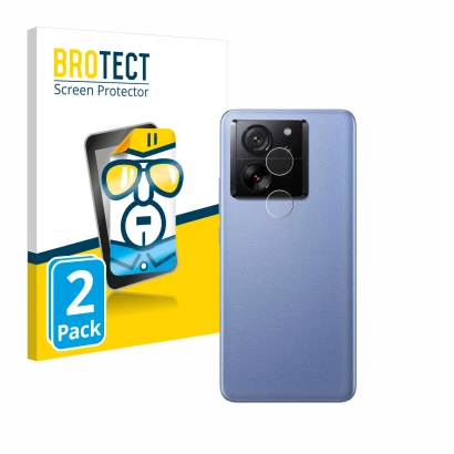 Front side of a product packaging with the brand logo BROTECT. Next to it is the device Xiaomi 13T Pro (ONLY Camera Lens) show