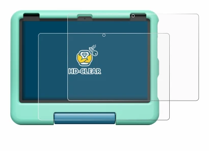 Image of the device Amazon Fire HD 10 Kids 2023 with a wide variety of screen protectors.