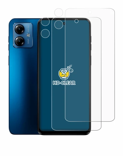 Image of the device Motorola Moto G14 (Front+Camera) with a wide variety of screen protectors.