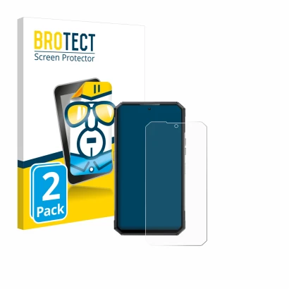Front side of a product packaging with the brand logo BROTECT. Next to it is the device Oukitel WP30 Pro shown with the corres