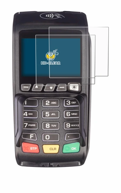 Image of the device ingenico Desk/3500 with a wide variety of screen protectors.
