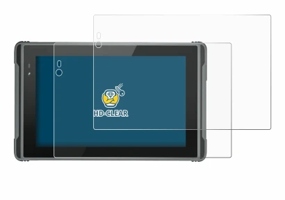 Image of the device Hugerock X7 with a wide variety of screen protectors.