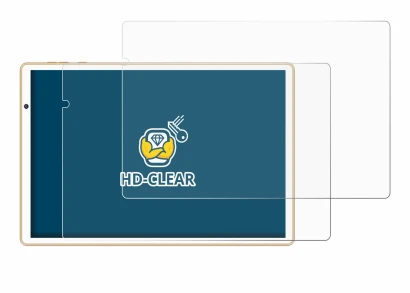 Image of the device Facetel Q3 with a wide variety of screen protectors.