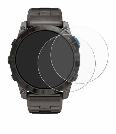 Image of the device Garmin D2 Mach1 Pro with a wide variety of screen protectors.