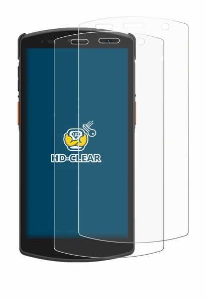 Image of the device Urovo CT58 with a wide variety of screen protectors.