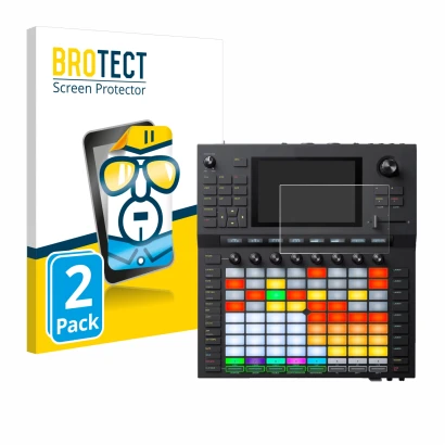 Front side of a product packaging with the brand logo BROTECT. Next to it is the device Akai Force shown with the correspondin