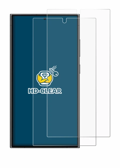 Image of the device Samsung Galaxy S24 Ultra with a wide variety of screen protectors.