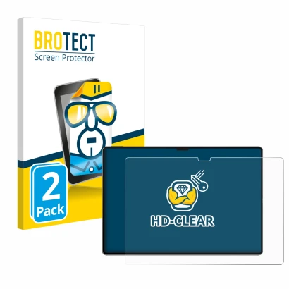 Front side of a product packaging with the brand logo BROTECT. Next to it is the device Huawei MatePad Pro 13.2" 2024 shown wi