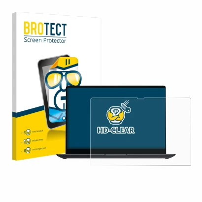 Front side of a product packaging with the brand logo BROTECT. Next to it is the device Samsung Galaxy Book4 Ultra 16