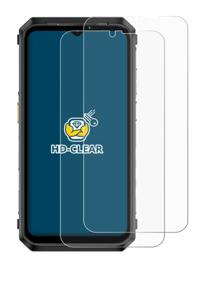 Image of the device Ulefone Power Armor 18 with a wide variety of screen protectors.