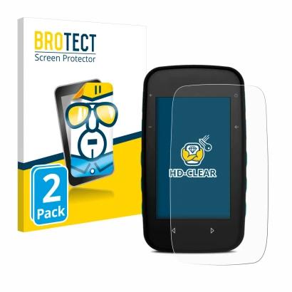 Front side of a product packaging with the brand logo BROTECT. Next to it is the device CompeGPS TwoNav Cross Plus shown with 