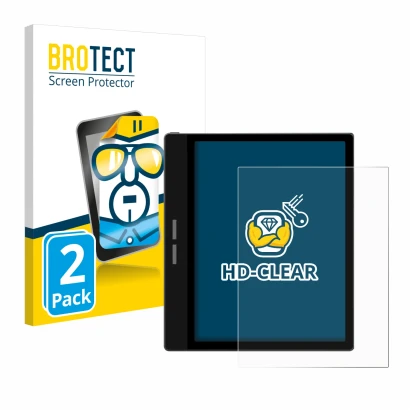 Front side of a product packaging with the brand logo BROTECT. Next to it is the device Bigme B751C shown with the correspondi