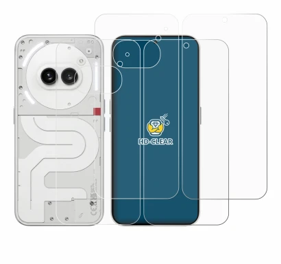 Image of the device Nothing Phone (2a) (Front+Back) with a wide variety of screen protectors.