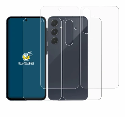 Image of the device Samsung Galaxy A55 5G (Front+Back) with a wide variety of screen protectors.