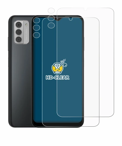 Image of the device Nokia G42 5G (Front+Camera) with a wide variety of screen protectors.