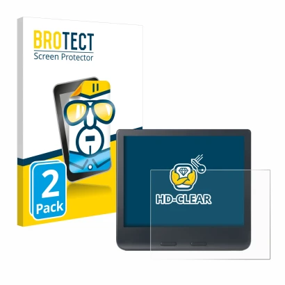 Front side of a product packaging with the brand logo BROTECT. Next to it is the device Kobo Libra Colour 2024 shown with the