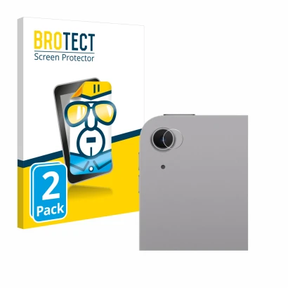 Front side of a product packaging with the brand logo BROTECT. Next to it is the device Apple iPad Air 13" M2 2024 (ONLY Camer