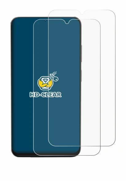 Image of the device Doogee N55 Pro with a wide variety of screen protectors.