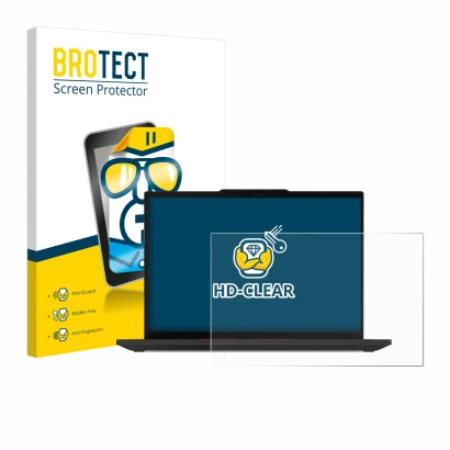 Front side of a product packaging with the brand logo BROTECT. Next to it is the device Lenovo ThinkPad P14s Gen 5 14" shown w