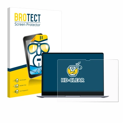 Front side of a product packaging with the brand logo BROTECT. Next to it is the device Samsung Galaxy Book4 Edge 14