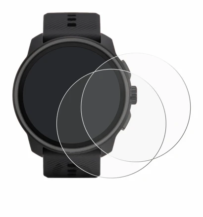 Image of the device Suunto Race S with a wide variety of screen protectors.