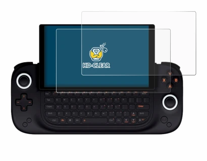 Image of the device Ayaneo Slide with a wide variety of screen protectors.