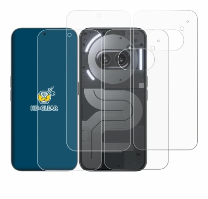 Image of the device Nothing Phone (2a) Plus (Front+Back) with a wide variety of screen protectors.