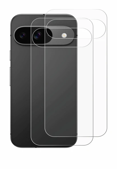 Image of the device Google Pixel 9 (Back) with a wide variety of screen protectors.