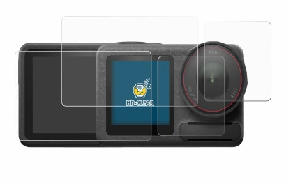 Image of the device DJI Osmo Action 5 Pro with a wide variety of screen protectors.