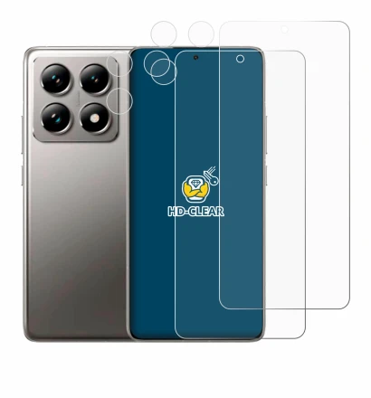 Image of the device Xiaomi 14T (Front+Camera) with a wide variety of screen protectors.