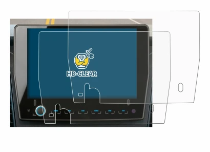 Image of the device Xzent F-285 with a wide variety of screen protectors.