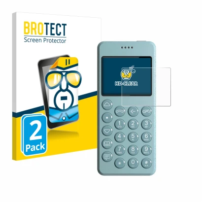 Front side of a product packaging with the brand logo BROTECT. Next to it is the device Punkt MP02 shown with the correspondin