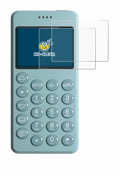 Image of the device Punkt MP02 with a wide variety of screen protectors.