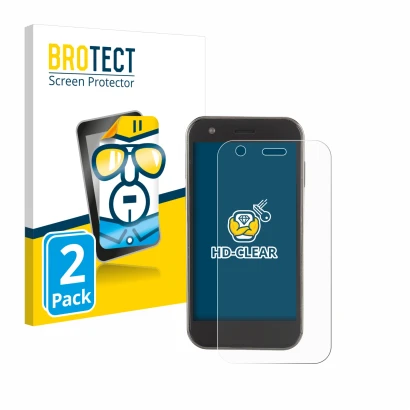 Front side of a product packaging with the brand logo BROTECT. Next to it is the device Soyes XS12 shown with the correspondin
